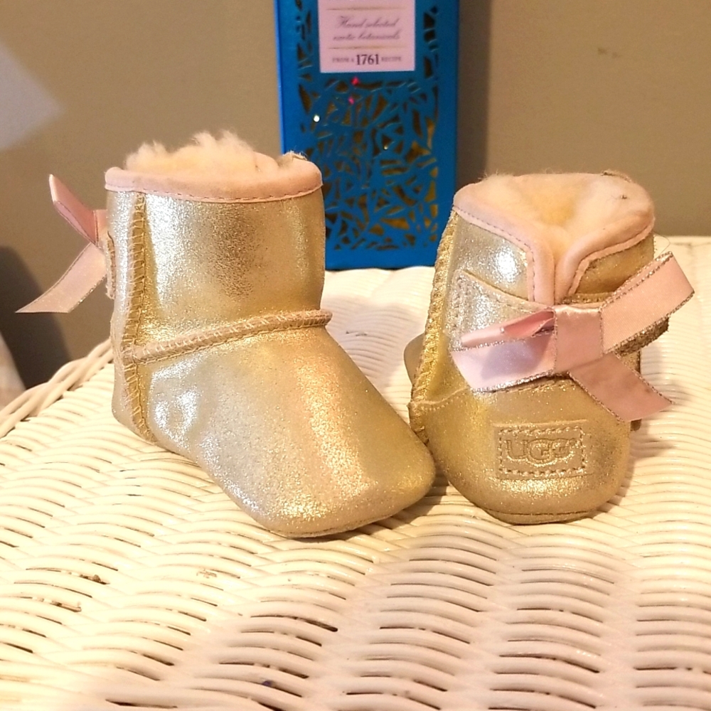 UGG Baby Booties Jesse bow II METALLIC